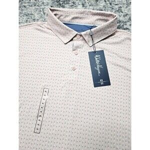 NWT Walter Hagen Performance Polo Shirt Mens XL Pink Retro Golf Ball Print AOP